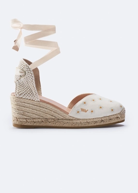 Gava Limited Edition Canvas Espadrille Wedges Smart Choice Toe Closed
