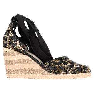 Sophia Webster Printed Espadrille Wedge Pumps in Brown Polyester summer look