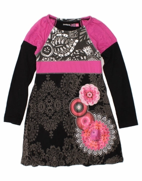 Timeless boho dress Light Wear DESIGUAL Girls Graphic Long Sleeve A-Line Dress 5-6 Years Black Paisley