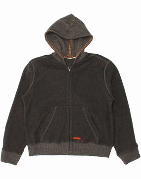 Heavy Duty INVICTA Boys Hooded Fleece Jacket 15-16 Years Grey Polyester