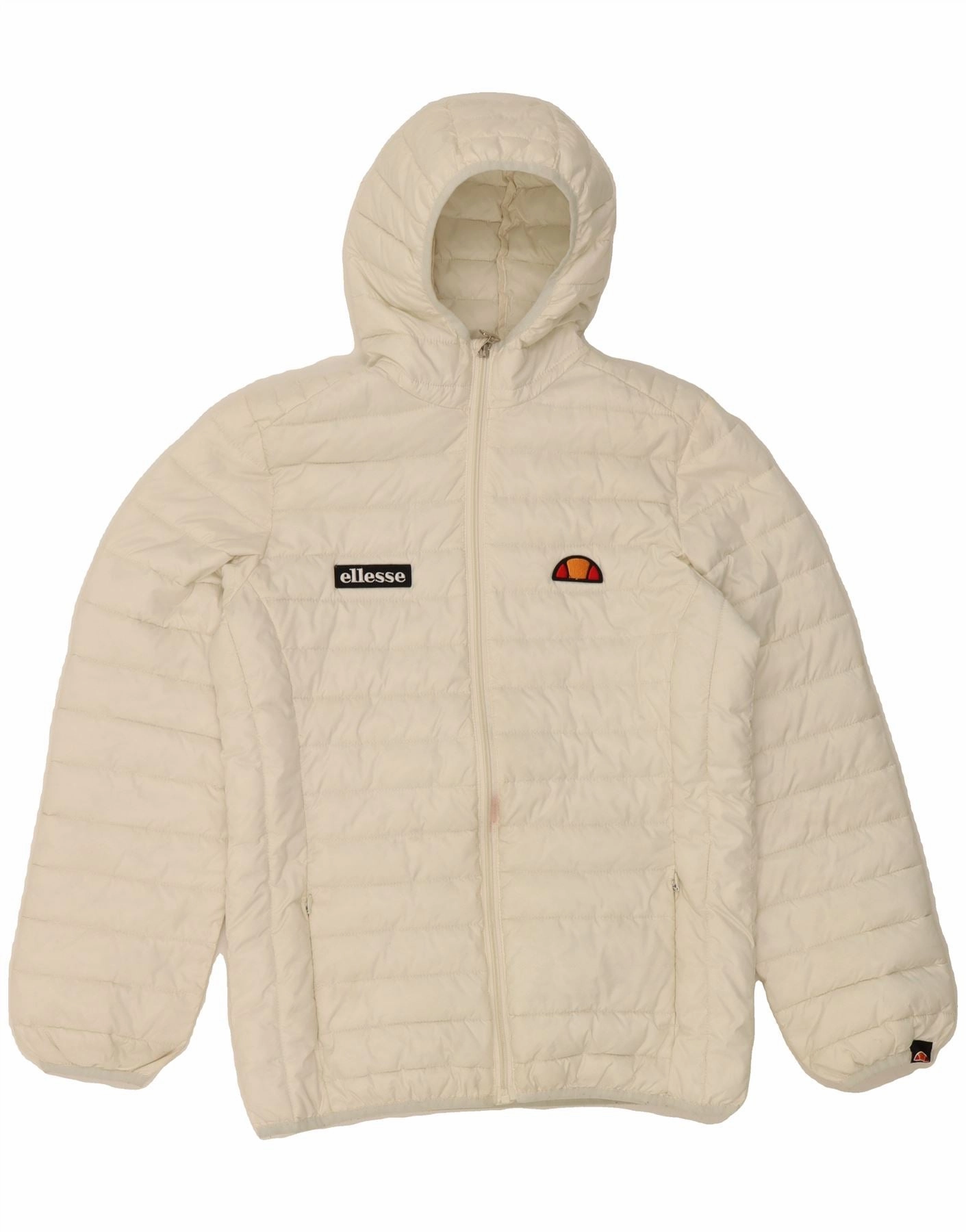 ELLESSE Boys Hooded Padded Jacket 13-14 Years White Polyester Hood Included Breathable Shield