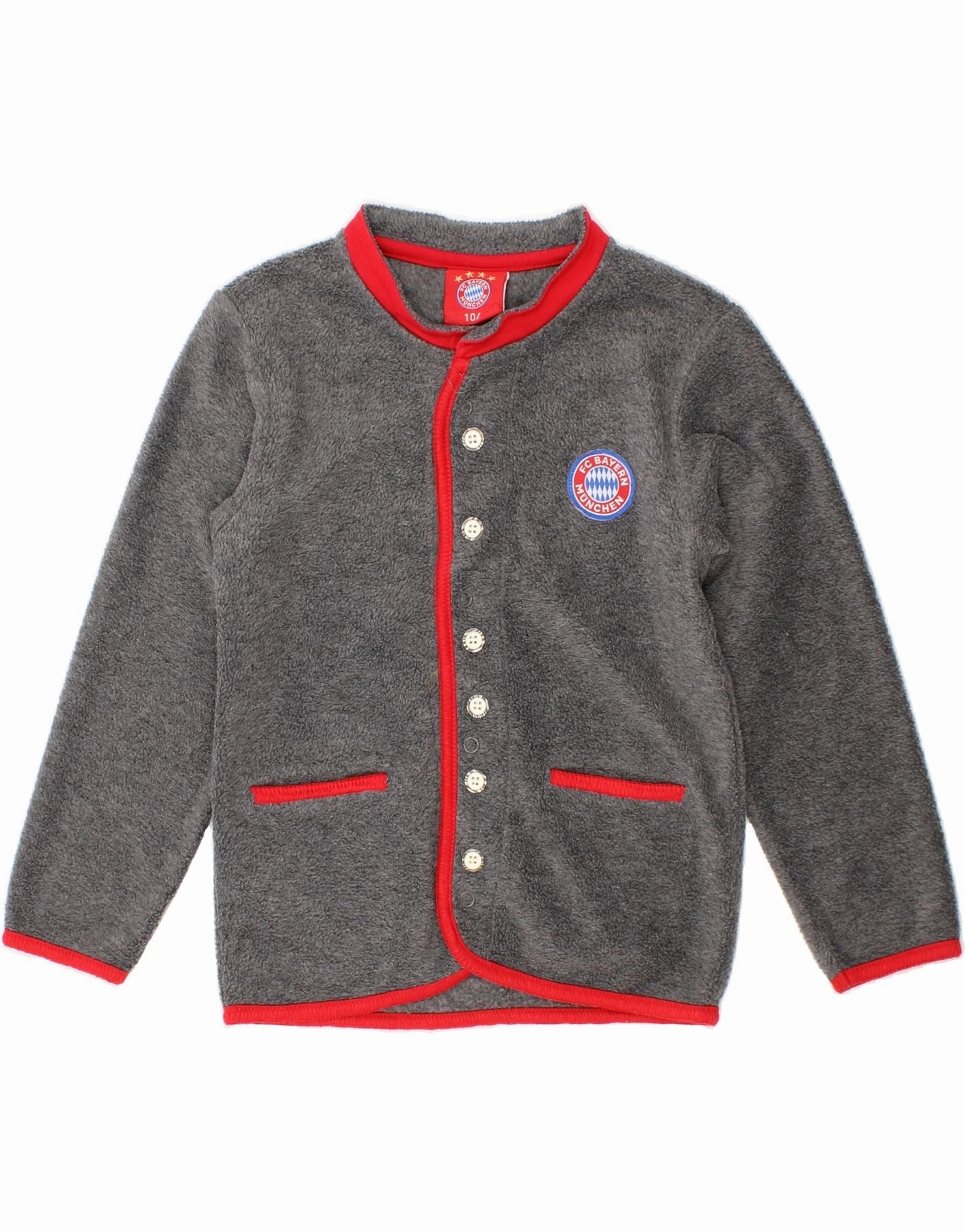 Allow Everyday Look VINTAGE Boys FC Bayern Munchen Fleece Jacket 3-4 Years Grey Polyester
