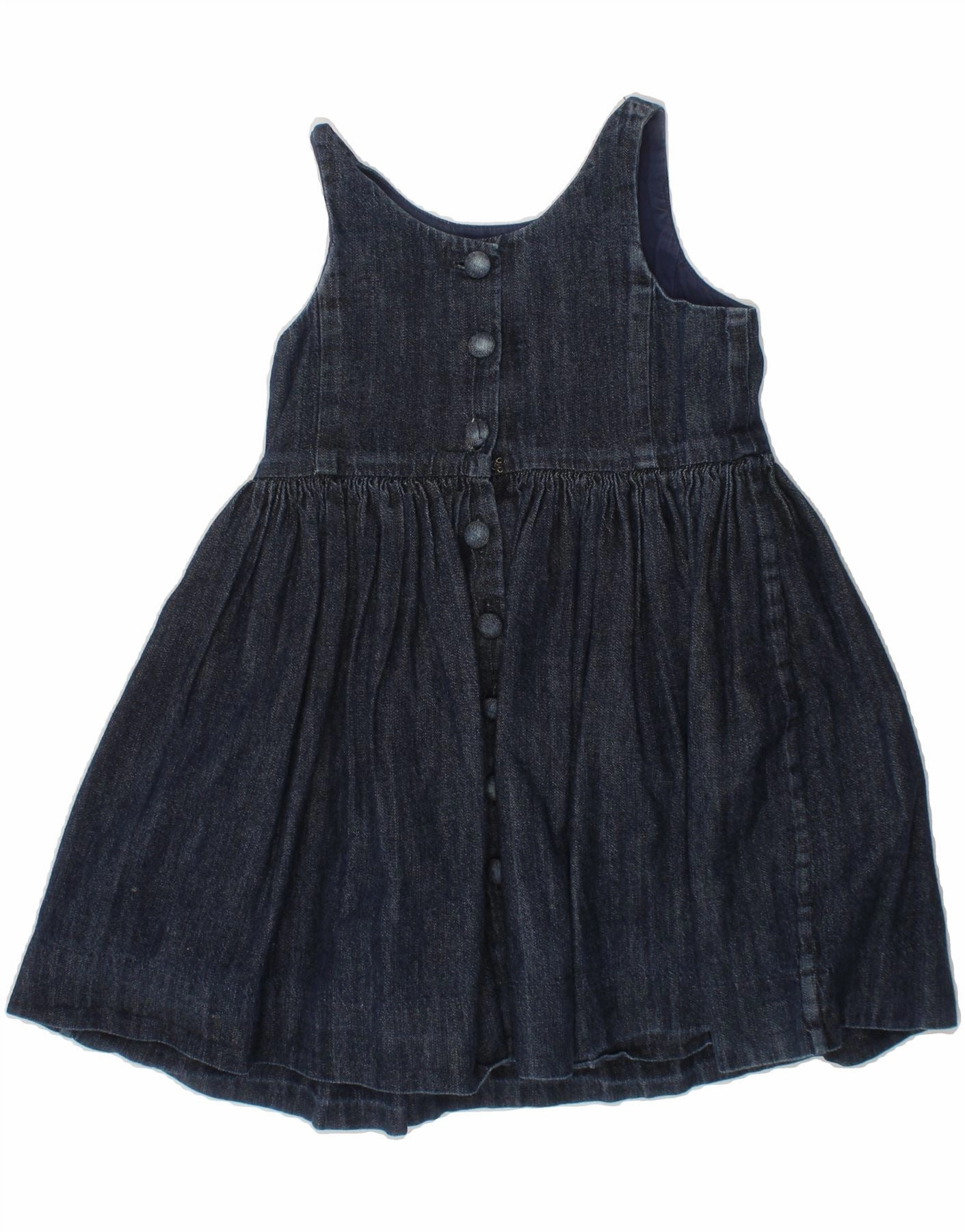 Relaxed and stylish RALPH LAUREN Girls Sleeveless Denim Dress 2-3 Years Blue Cotton