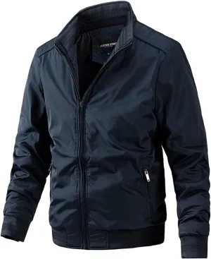 Sport Jackets For Men Cotton Clip Trend Reversible Men's Solid Color Coat Zipper Stand Collar Jacket Jackets