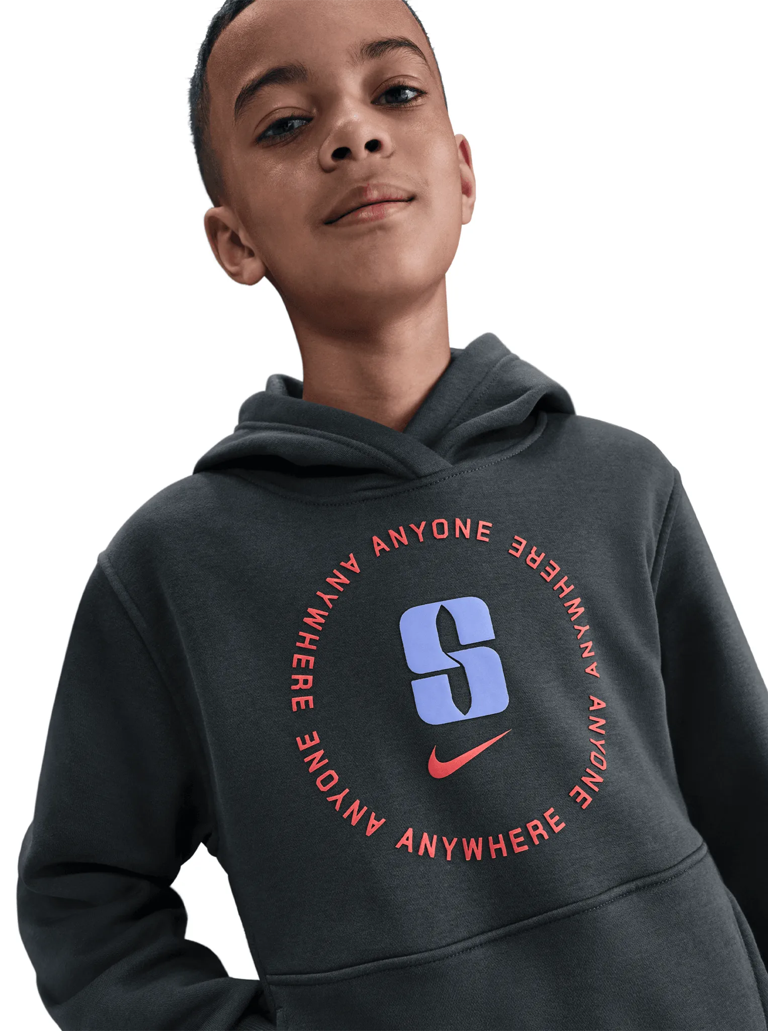 Sportswear Club Fleece Pullover Hoodie Youth sequined details