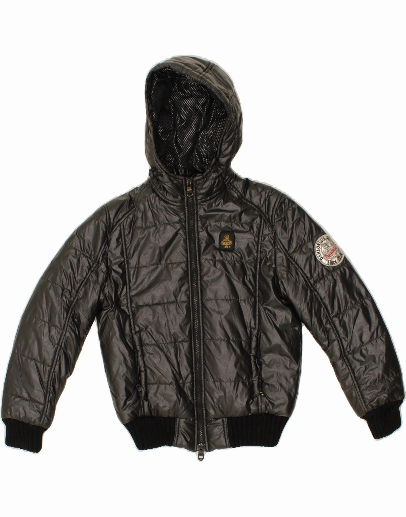 REFRIGIWEAR Boys Hooded Padded Jacket 7-8 Years Black Polyester Introduce