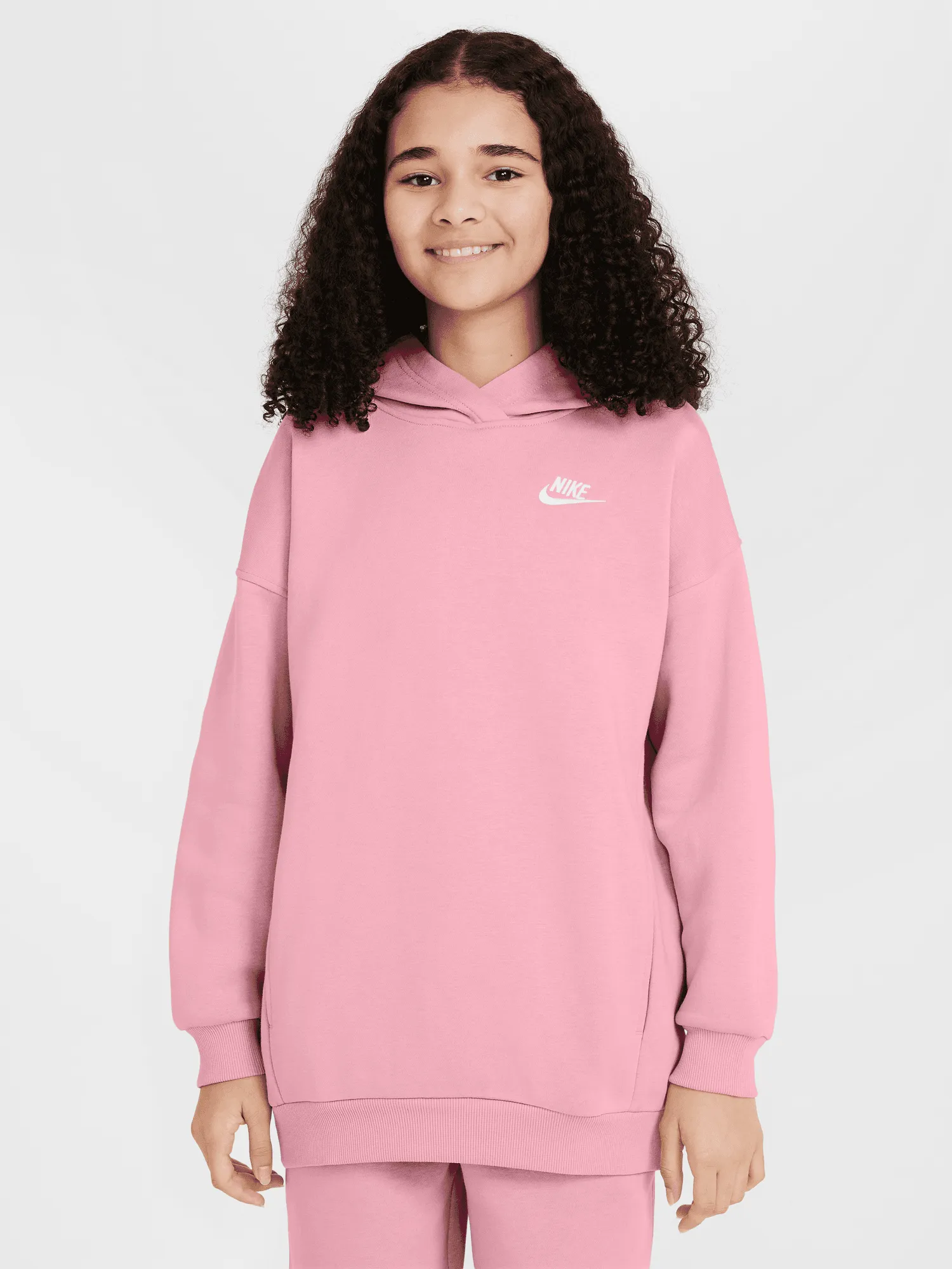 Casual Stretch Sheen Sportswear Club Fleece Oversized Pullover Hoodie Youth