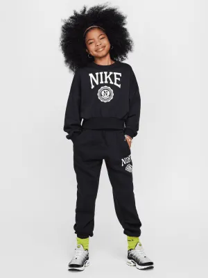 Sportswear Club French Terry Crew-Neck Sweatshirt Youth Fringe details Relaxed Comfort