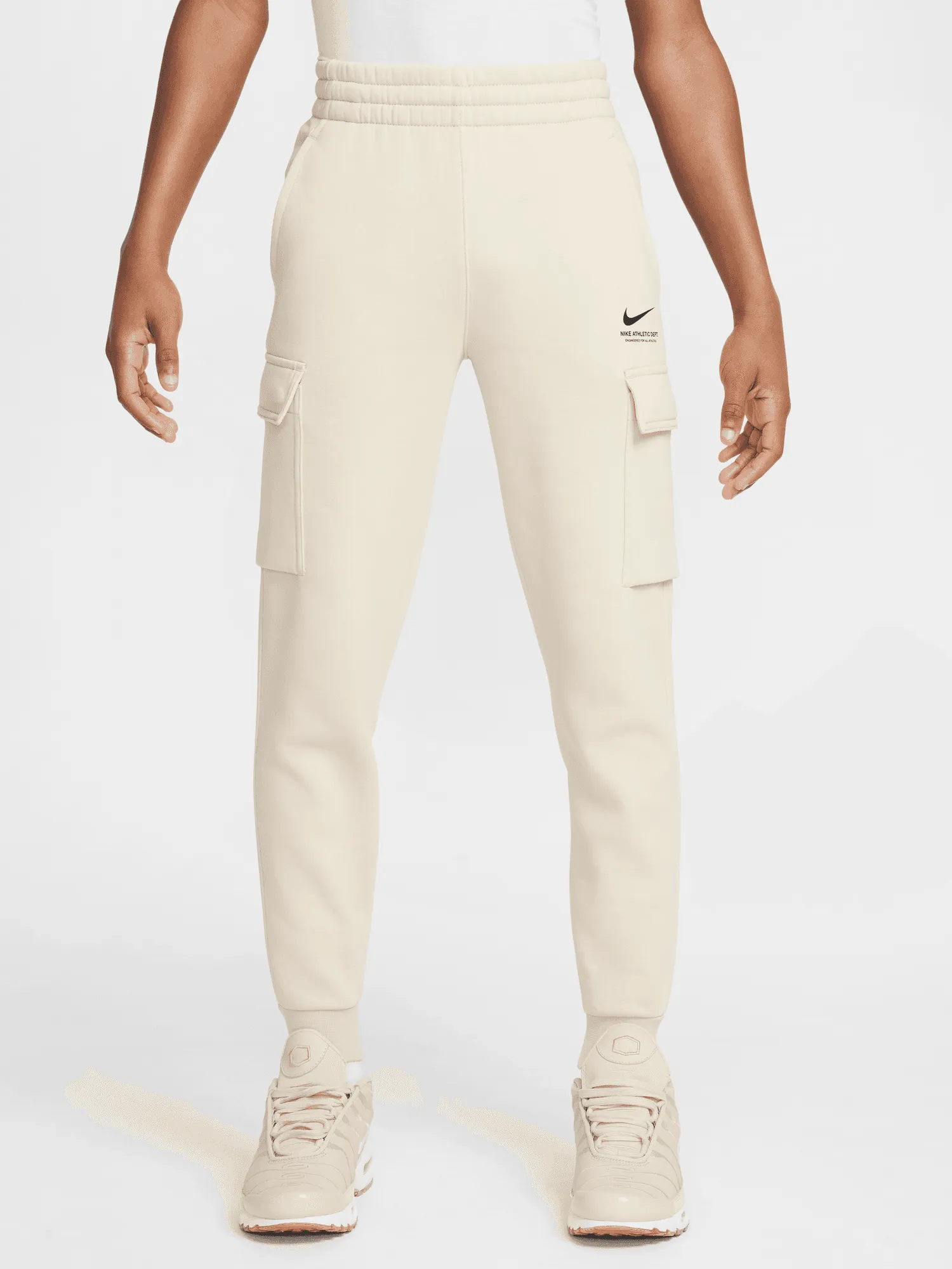 Soft Form Non Bunching Sportswear Fleece Fabric Cargo Pants