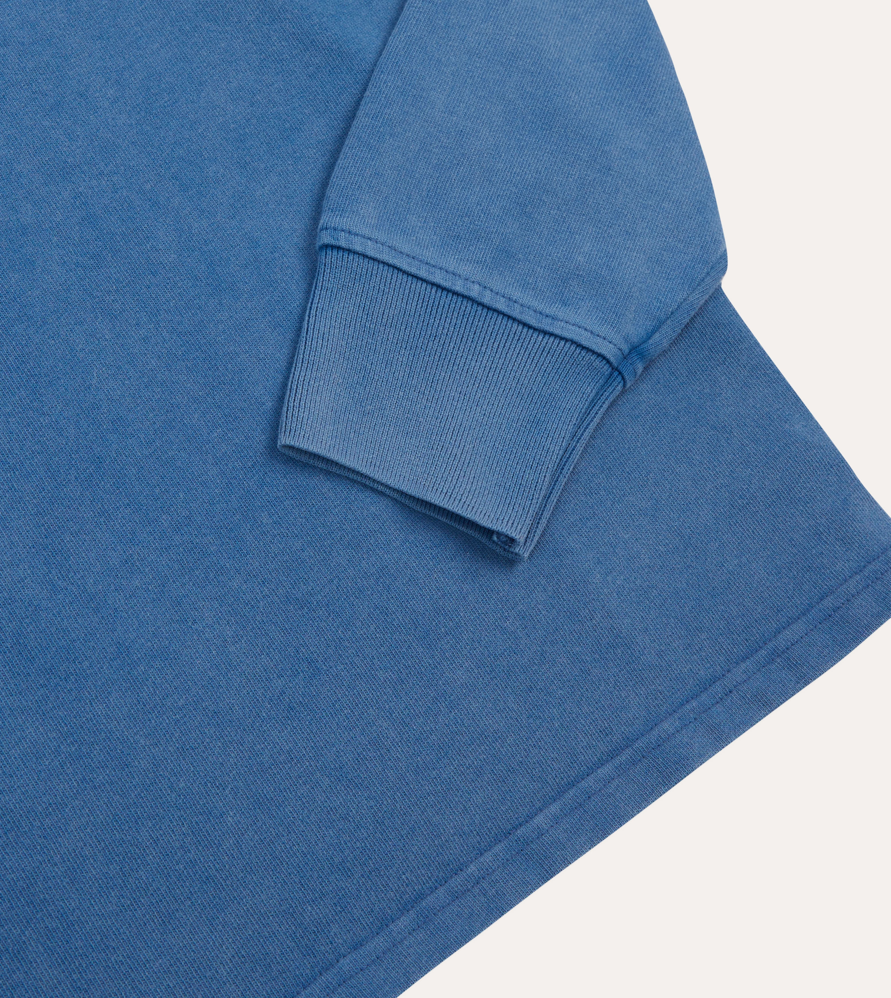 Indigo Cotton Jersey Long-Sleeve Polo Shirt Cool Style