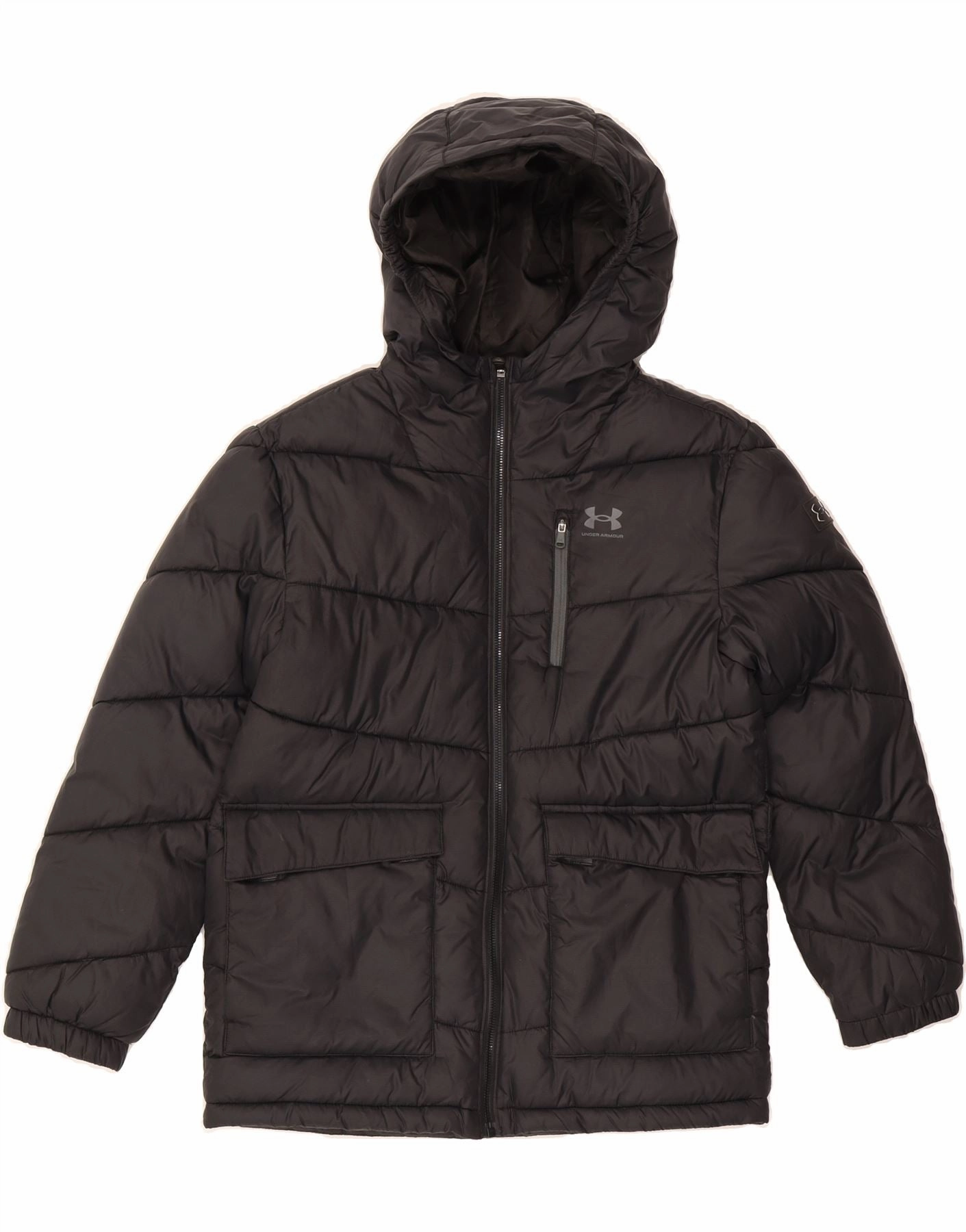 Time Recover UNDER ARMOUR Boys Padded Padded Jacket 12-13 Years Black Polyester