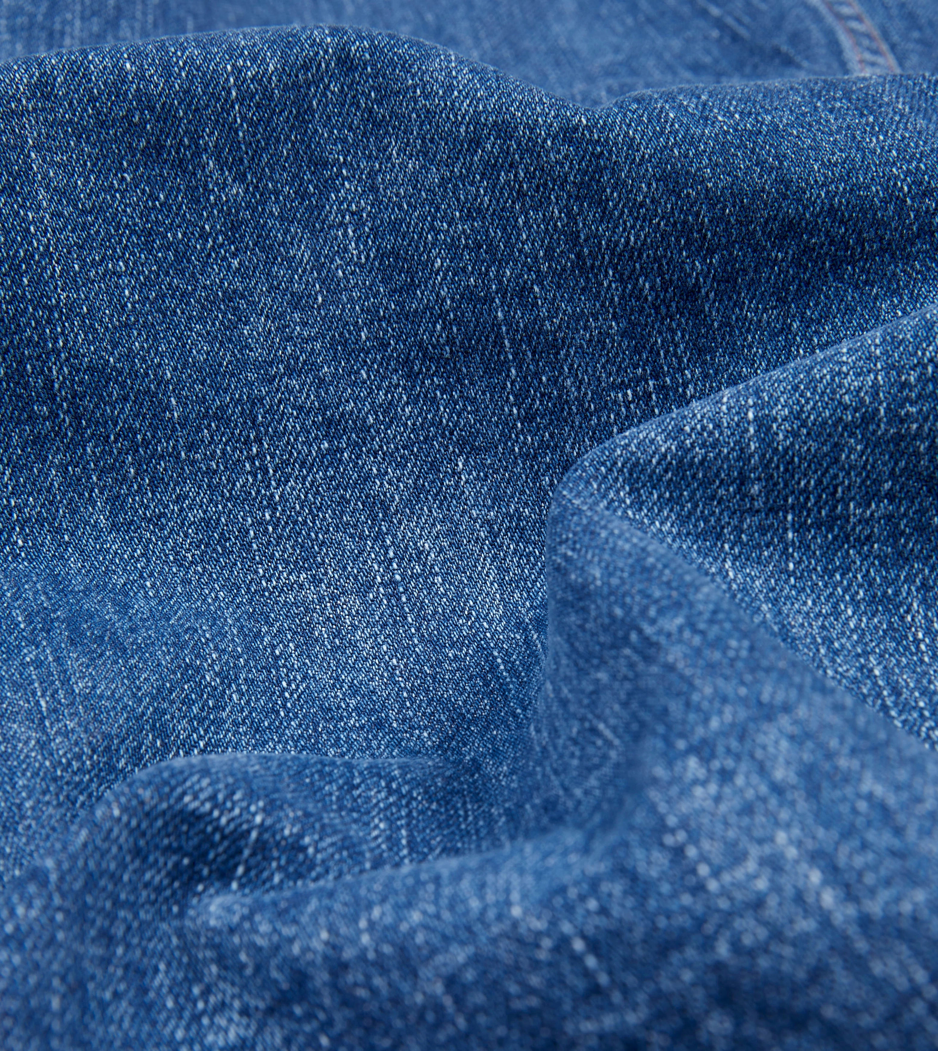 Launch Light Comfort Bleach Wash Selvedge Denim Five-Pocket Chore Jacket