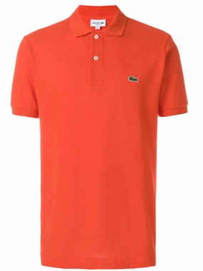 Lacoste Orange Men Polo Business Meeting Foam Print Detail