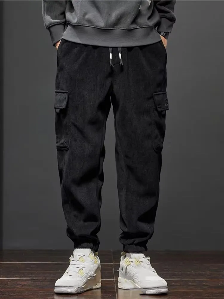 Spring Autumn Style Elastic Waist Casual Pants for Men Straight Harem Jogging Sports Long Pants