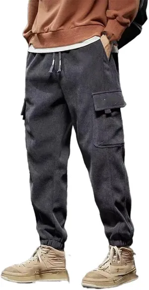 Spring Autumn Style Elastic Waist Casual Pants for Men Straight Harem Jogging Sports Long Pants