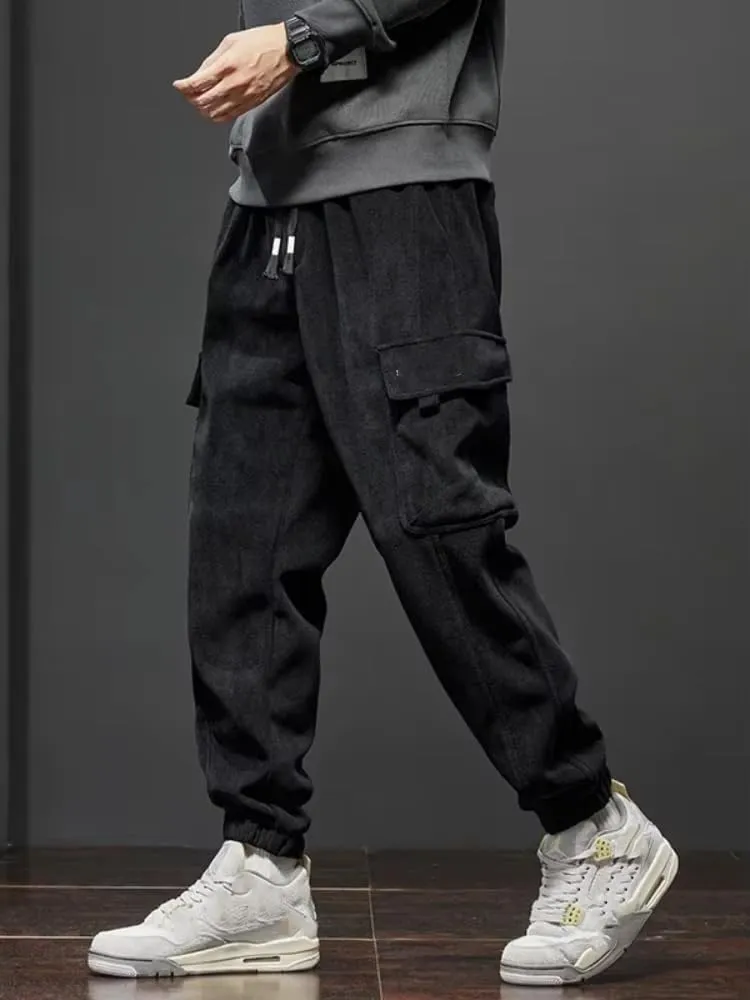 Spring Autumn Style Elastic Waist Casual Pants for Men Straight Harem Jogging Sports Long Pants