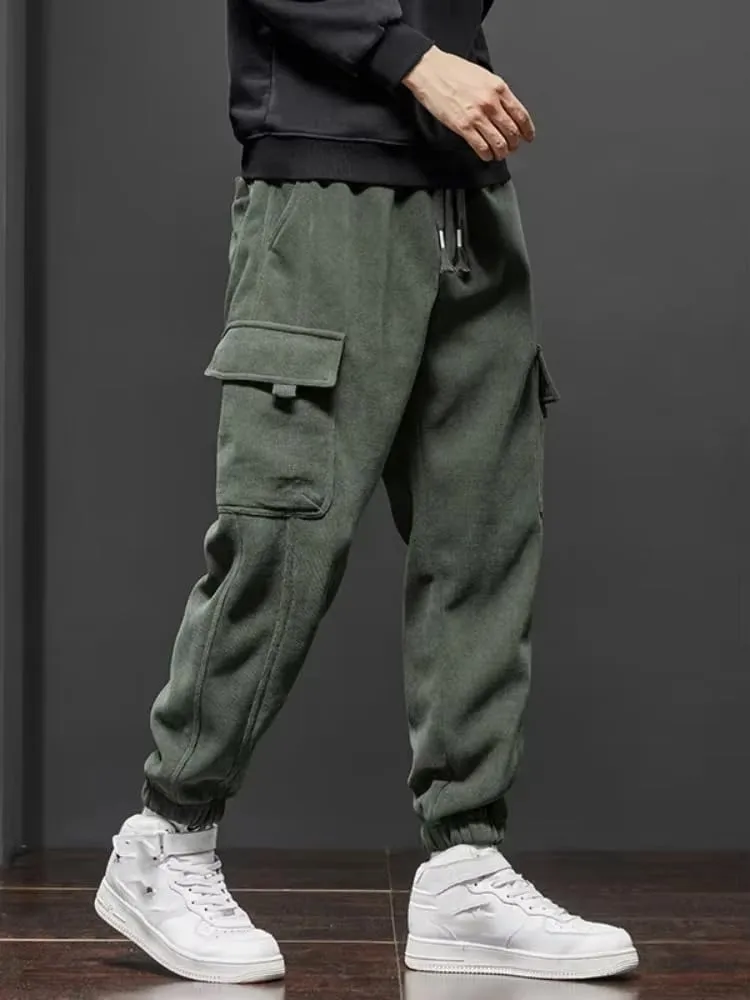 Spring Autumn Style Elastic Waist Casual Pants for Men Straight Harem Jogging Sports Long Pants