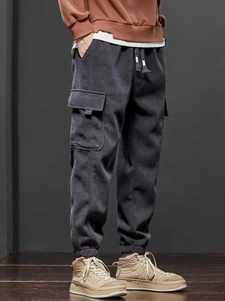 Spring Autumn Style Elastic Waist Casual Pants for Men Straight Harem Jogging Sports Long Pants