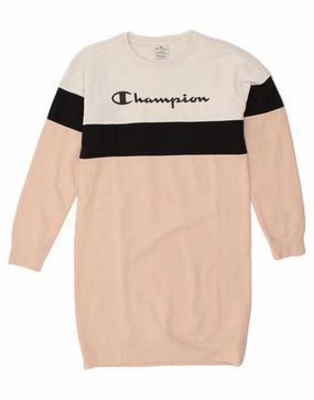 Tiered Skirt Balanced Tone CHAMPION Girls Graphic Sweatshirt Jumper Dress 13-14 Years XL Pink