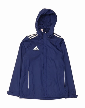 Connect photographers ADIDAS Boys Hooded Rain Jacket 15-16 Years Navy Blue Nylon
