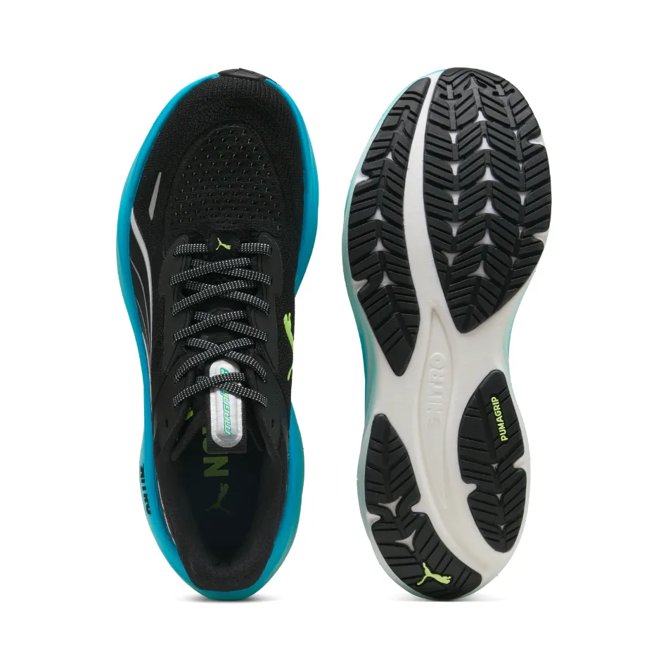 PUMA Men's Magnify NITRO 3 Running Shoes in PUMA Black/Speed Blue AW25 Zip Up