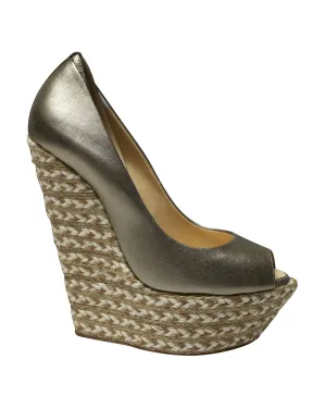 Winter Ready Giuseppe Zanotti Cumber 105 Wedge in Gold Leather