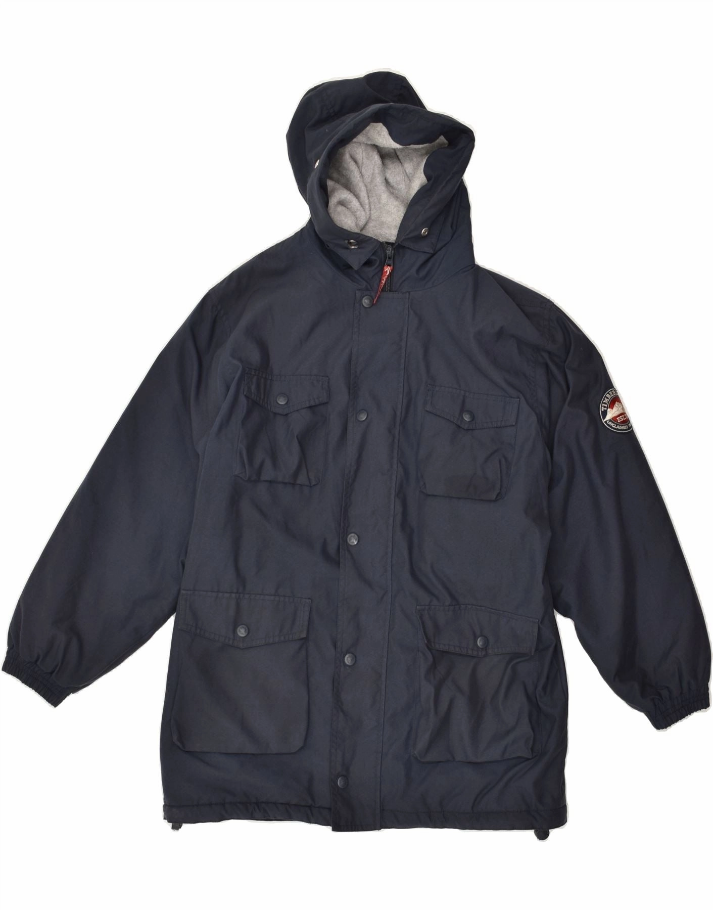 Rank TIMBERLAND Boys Hooded Utility Jacket 11-12 Years Navy Blue Polyester