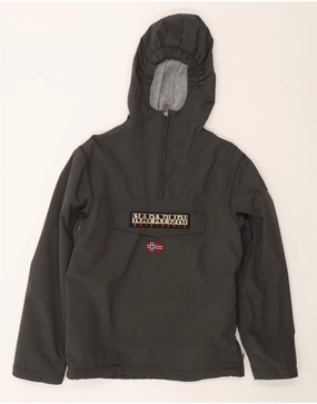 Preserve Commuter Fit NAPAPIJRI Boys Graphic Hooded Anorak Jacket 13-14 Years Grey