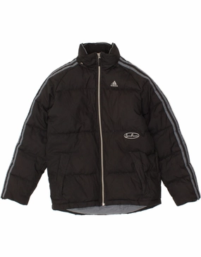 ADIDAS Boys Padded Jacket 11-12 Years Black Polyester Cold Days