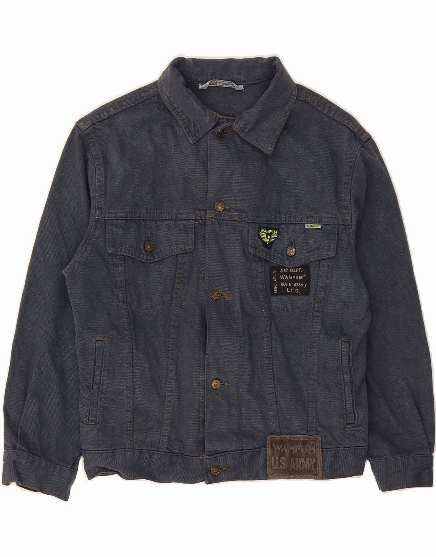 WAMPUM Boys Denim Jacket 11-12 Years Medium  Navy Blue Cotton single layer Fashion Week