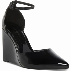 Statement Look Street Glow Standout Womens Patent Pointed Toe Wedge Heels