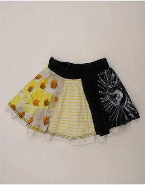 DESIGUAL Girls Graphic A-Line Skirt 9-10 Years W25 Multicoloured Floral Lightweight Comfort Perfect Cut