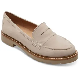 Kacey Womens Leather Slip-On Loafers Travel Ready Hold Safe
