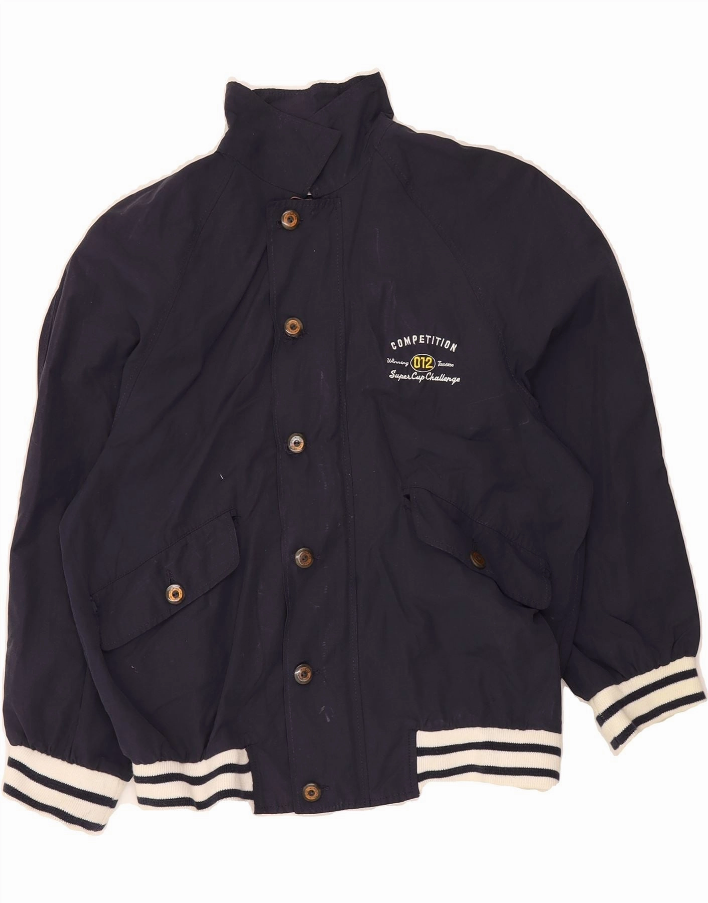 adults BENETTON Boys Graphic Bomber Jacket 14-15 Years Navy Blue