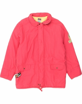 Equity Outdoors Day STEFANEL Boys Loose Fit Graphic Padded Jacket 11-12 Years Pink Cotton