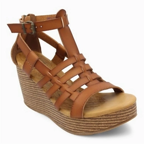 Earth Mood Soft Hold Women's Piper Wedge Sandal In Scotch Dyecut