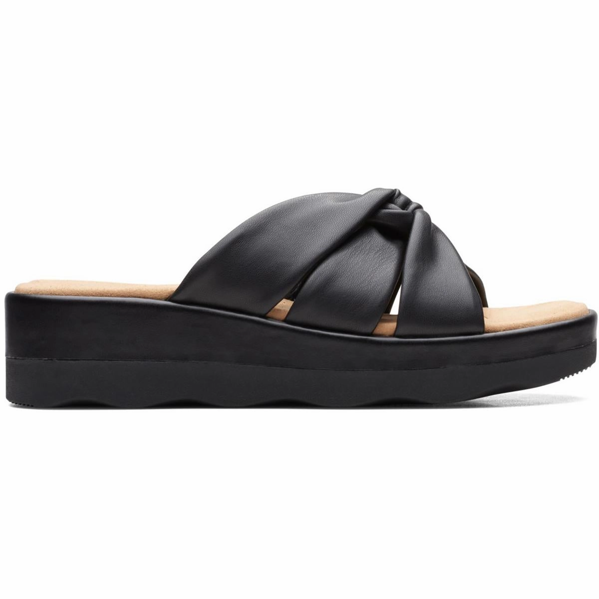 Weekend Boost Walk Around Clara Charm Womens Faux Leather Cushioned Footbed Wedge Sandals
