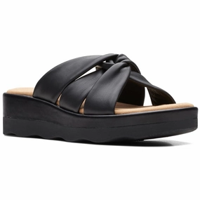 Form Stability Leg Boost Clara Charm Womens Faux Leather Cushioned Footbed Wedge Sandals