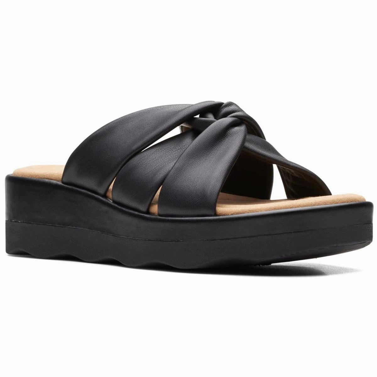 Clara Charm Womens Faux Leather Cushioned Footbed Wedge Sandals Youth Vibe