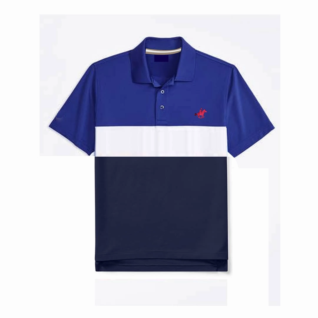 Stessors Polo Blue Stripe Non Iron Finish