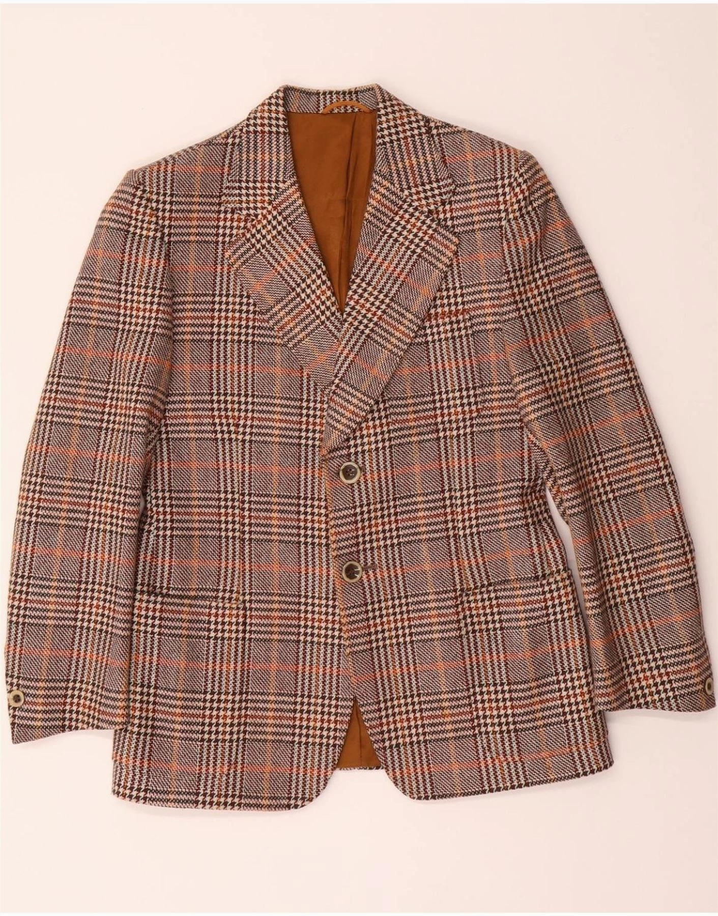 Gel VINTAGE Boys 2 Button Blazer Jacket 8-9 Years  Grey Houndstooth