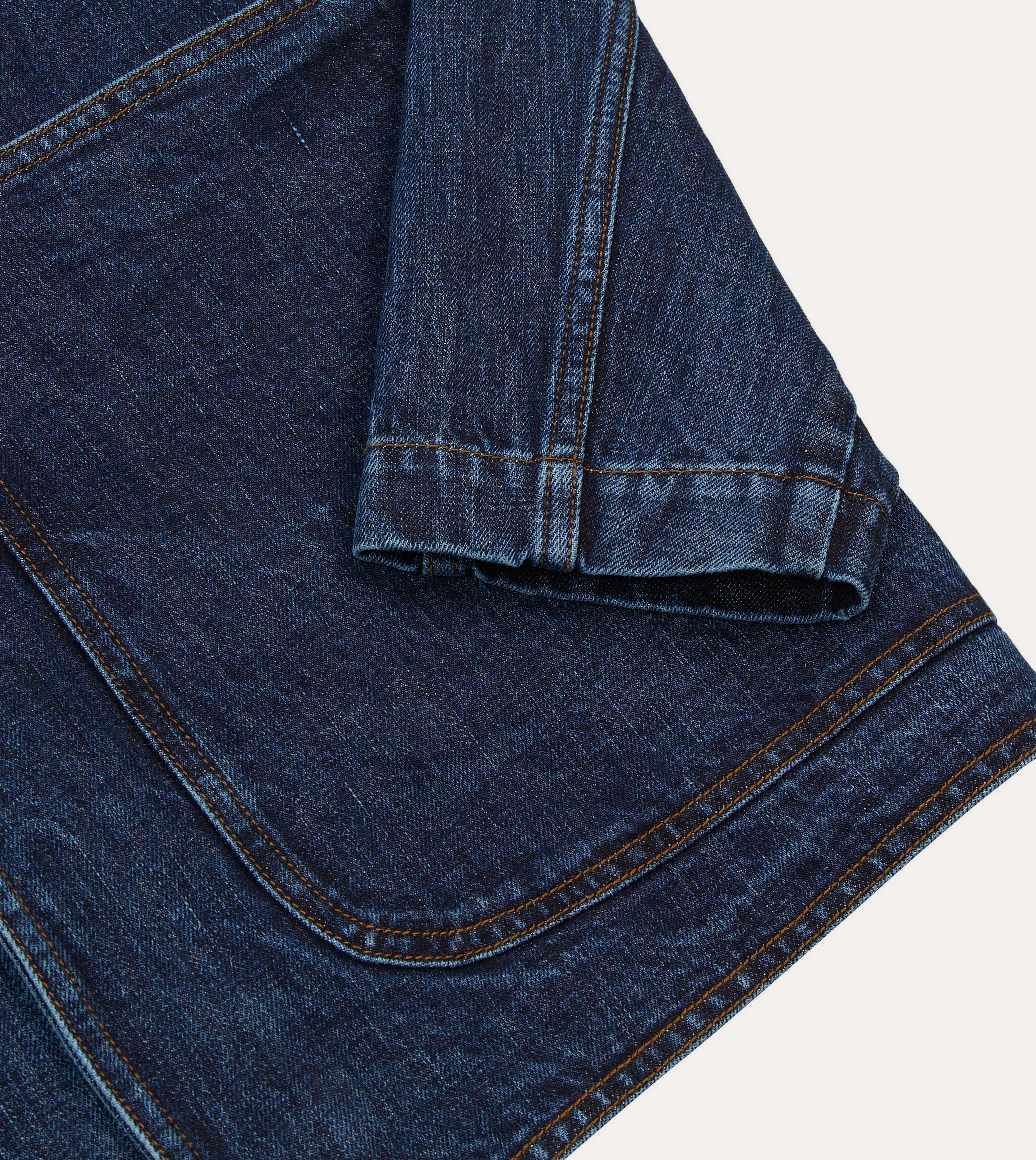 Stone Wash Denim Field Jacket Flexible Hem
