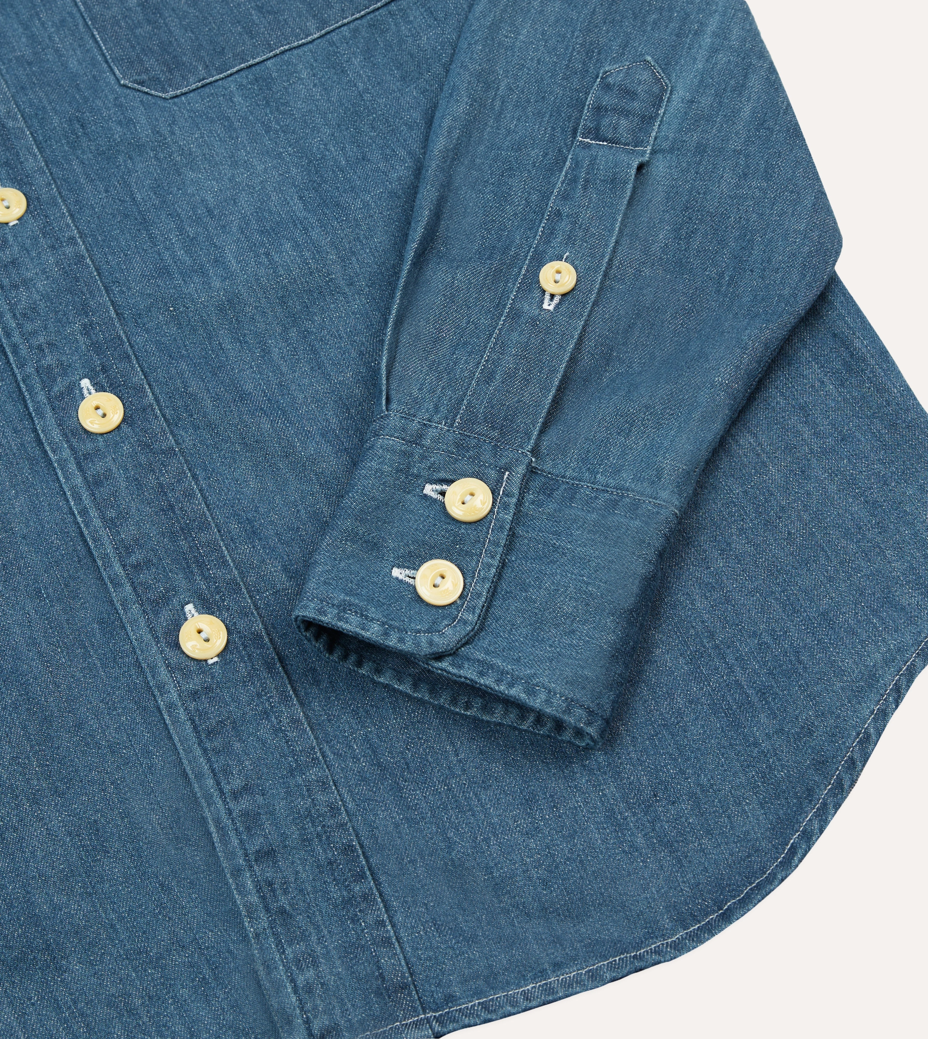 Errand Ready Shimmer Effect Stone Wash Denim Two-Pocket Western Shirt