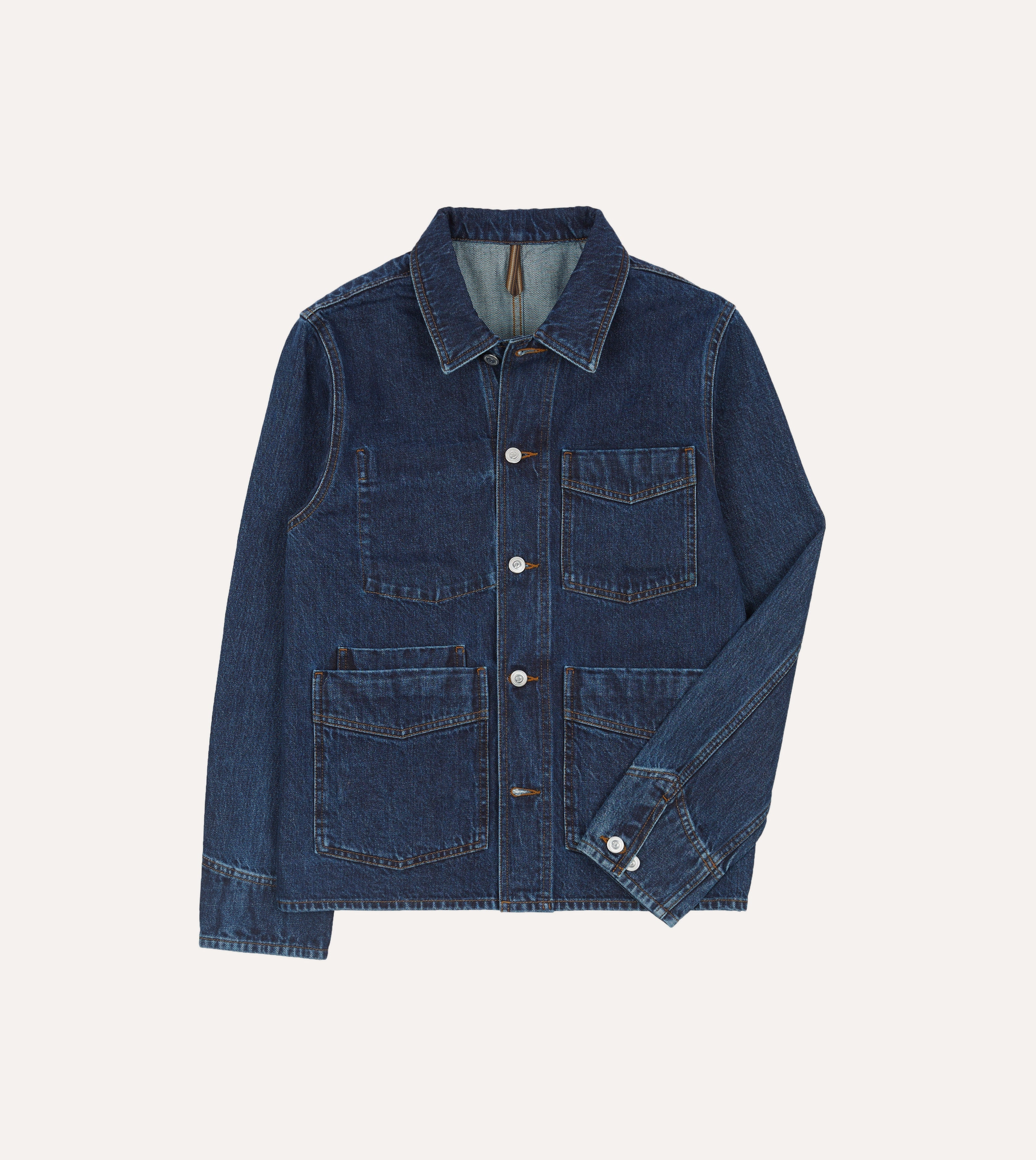 Stone Wash Denim Work Jacket suitable for religious ceremonies Mid-layer