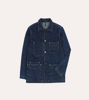 Stone Wash Selvedge Denim Five-Pocket Chore Jacket Allow