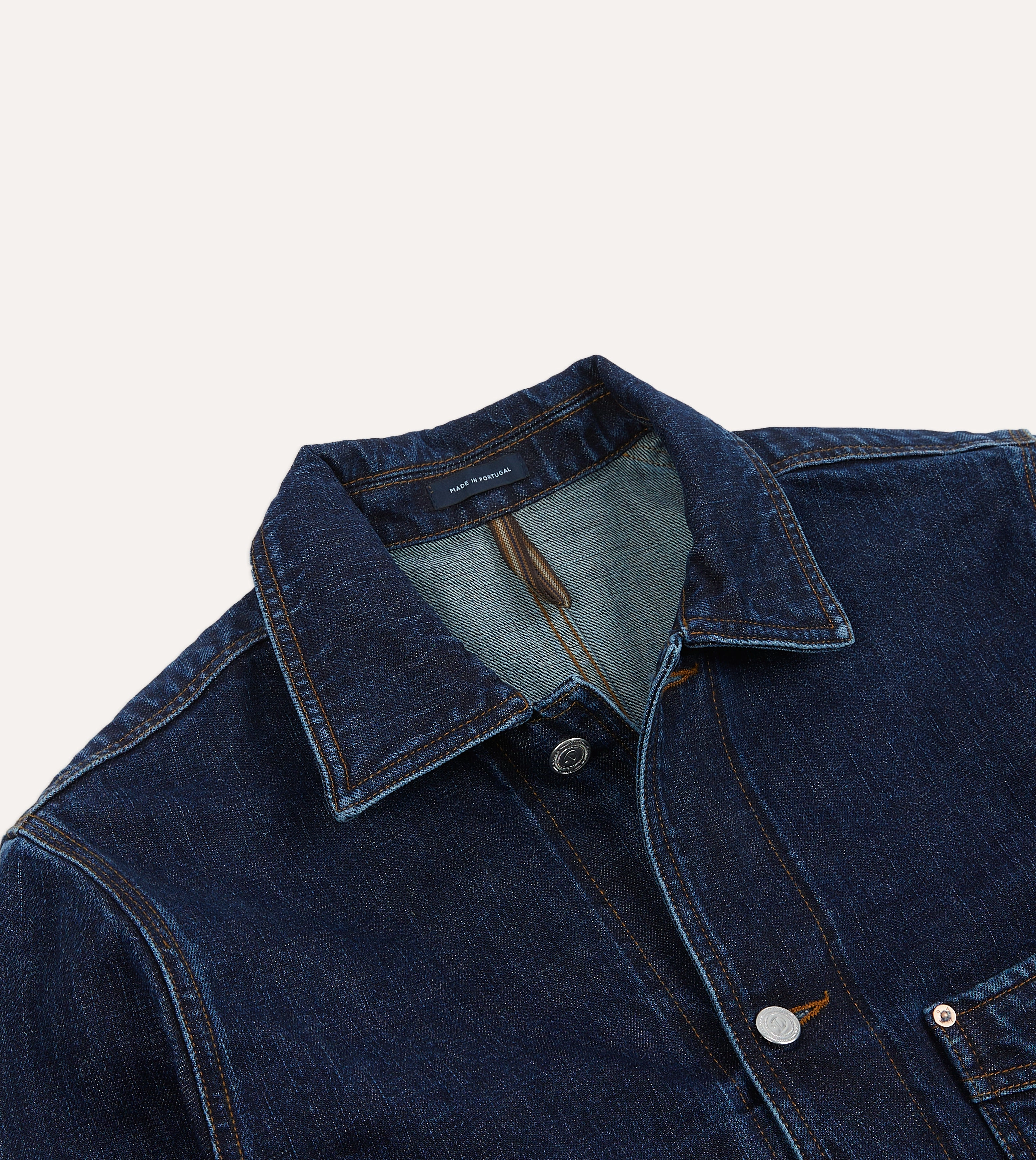 Rain Fit Stone Wash Selvedge Denim Five-Pocket Chore Jacket