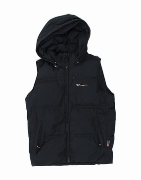 Lightweight Outerwear cultural festival CHAMPION Boys Hooded Padded Gilet 9-10 Years Medium  Navy Blue Polyester