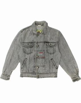 DEUS Boys Denim Jacket 7-8 Years Grey Cotton Cold Morning