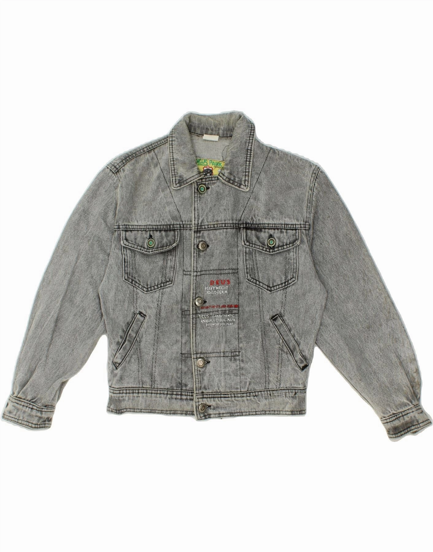 DEUS Boys Denim Jacket 7-8 Years Grey Cotton Cold Morning