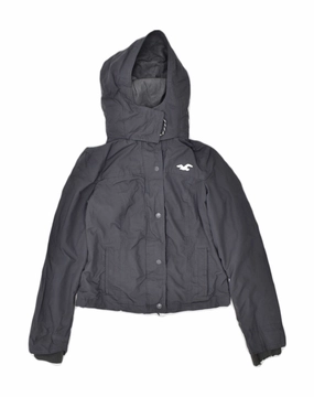 Variable Baffle Sizing HOLLISTER Boys Hooded Windbreaker Jacket 10-11 Years Medium Navy Blue